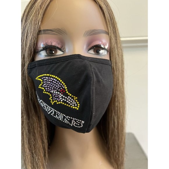 Baltimore Ravens Bling Rhinestone Face Mask Side Logo - Picture 3 of 13
